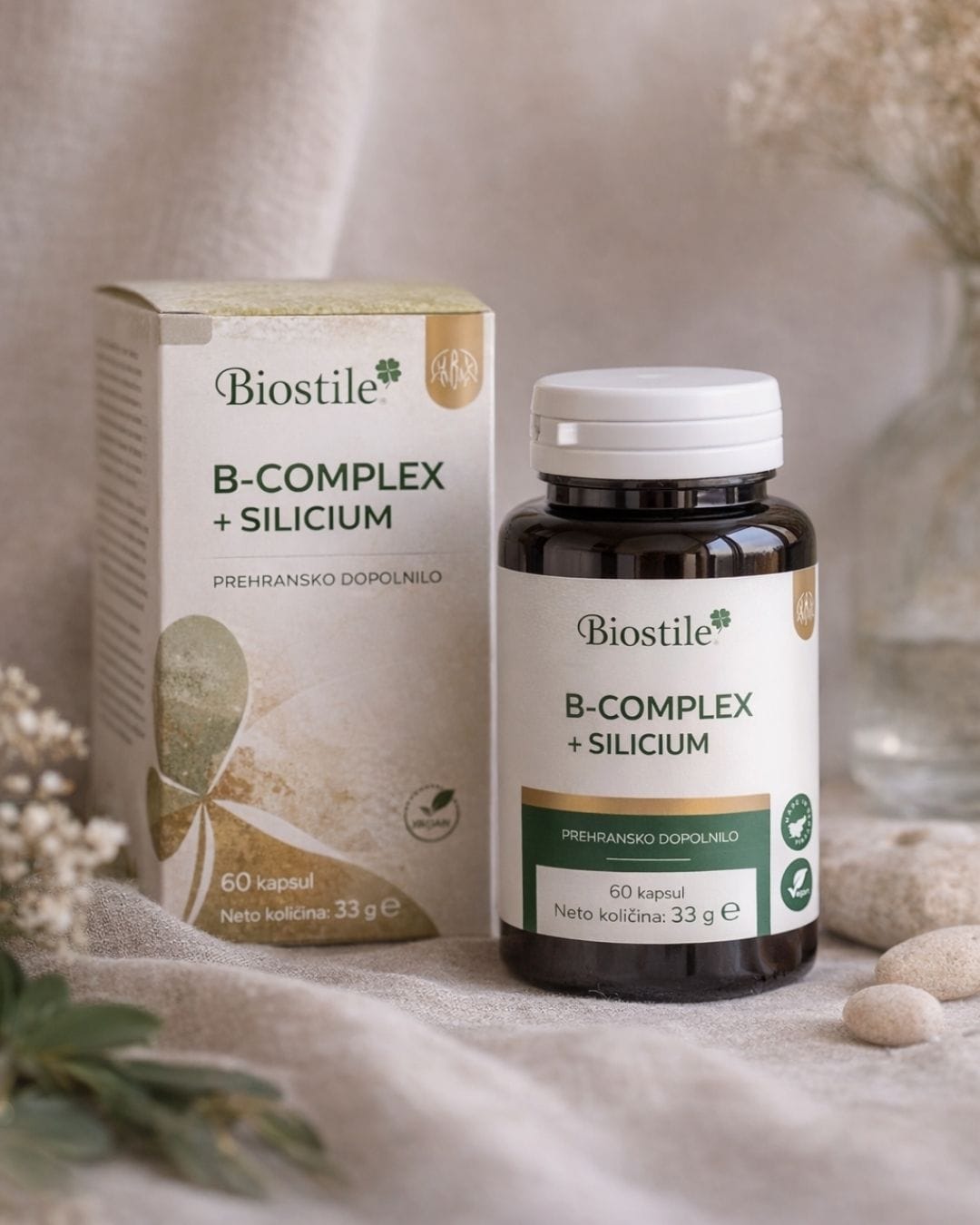B-complex + Silicium, 60 kapsul